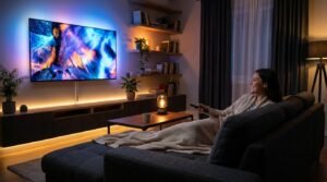 A happy customer enjoying buffer-free live television provided by a reliable IPTV wholesale provider.