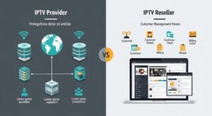 Comparison between IPTV provider infrastructure and IPTV reseller control panel